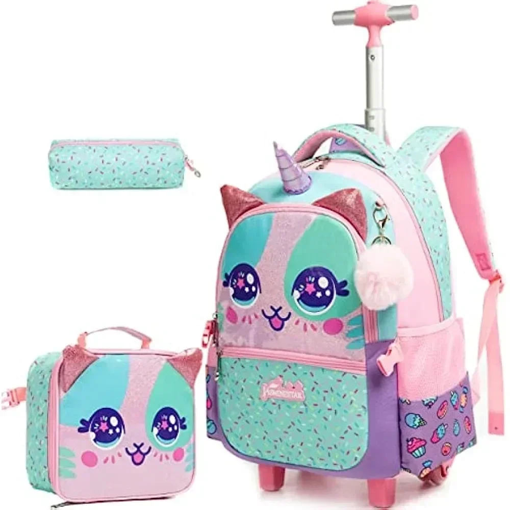 Foldable Rolling Luggage Bag - Ransel bergulir untuk perempuan, ransel beroda