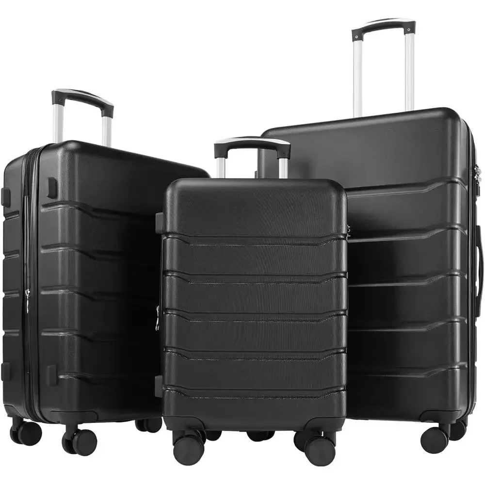 Expandable Hard Shell Luggage Set - Set Koper Spinner 3-Piece Hard Shell