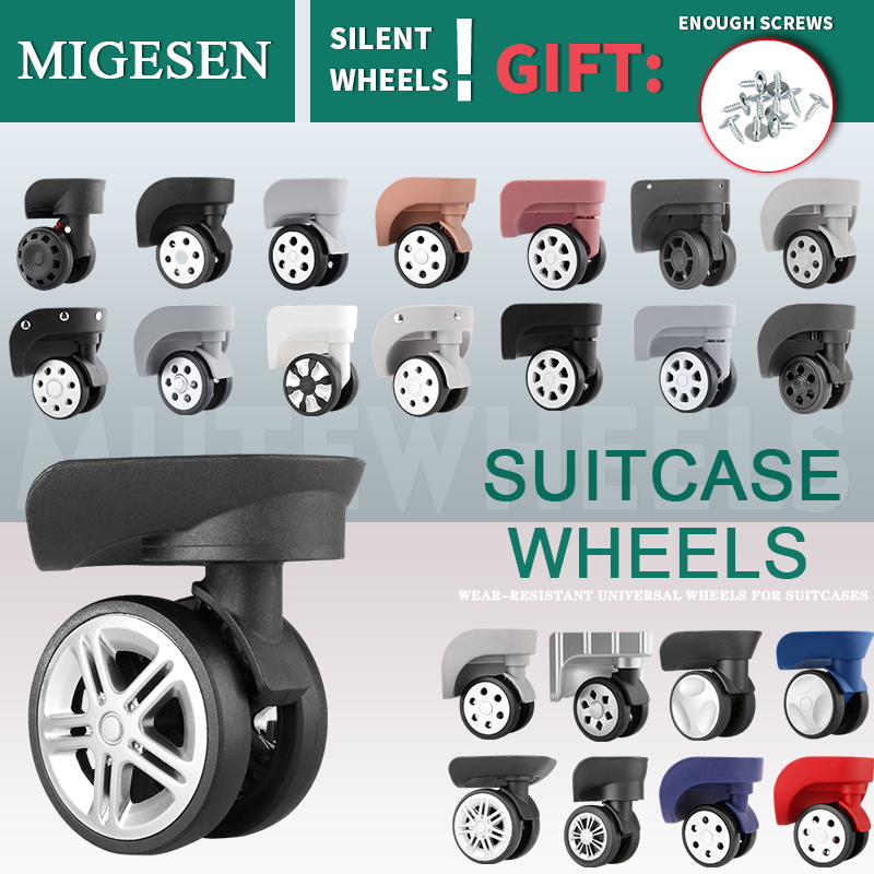 Silent Replacement Luggage Wheels - 1 pasang pengganti Roda bagasi Universal,