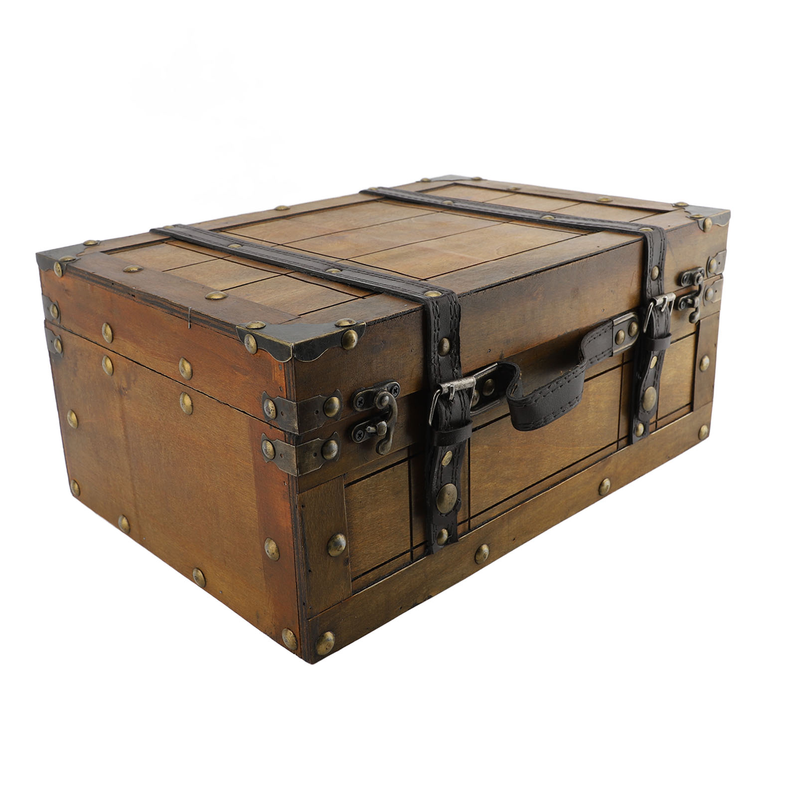Retro Vintage Trunk Suitcase - Kotak Penyimpanan Dekoratif Elegan Vintage Kayu