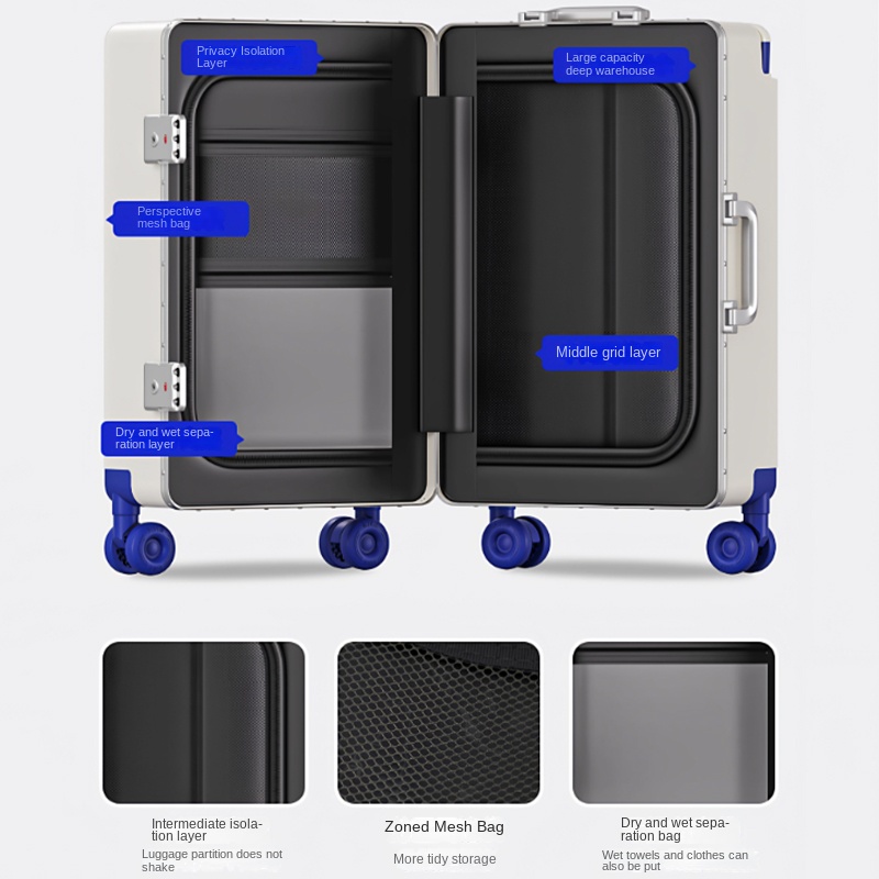 Koper dengan Pegangan Lebar da - Aluminum Frame Carry On Luggage ulasan dan harga