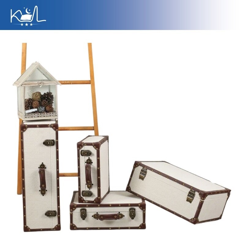 Kotak Penyimpanan Kain Linen V - Retro Vintage Trunk Suitcase ulasan dan harga