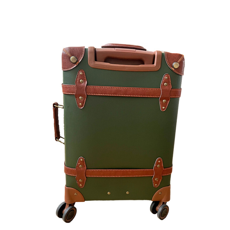 Koper Kulit PU Antik untuk Wan - Retro Vintage Trunk Suitcase ulasan dan harga