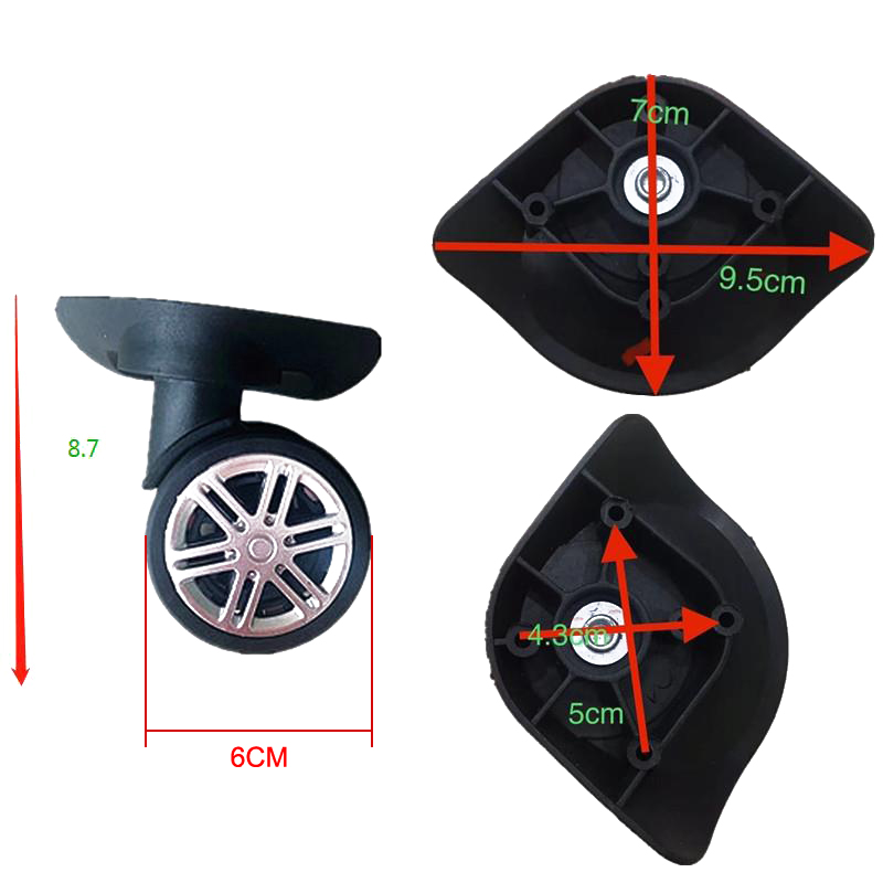 4 Buah Aksesori Kastor Bagasi  - Silent Replacement Luggage Wheels ulasan dan harga