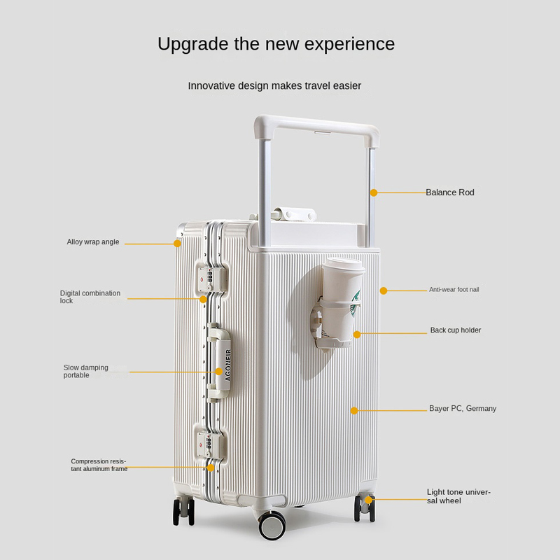 Koper perjalanan, koper berbin - Aluminum Frame Carry On Luggage ulasan dan harga