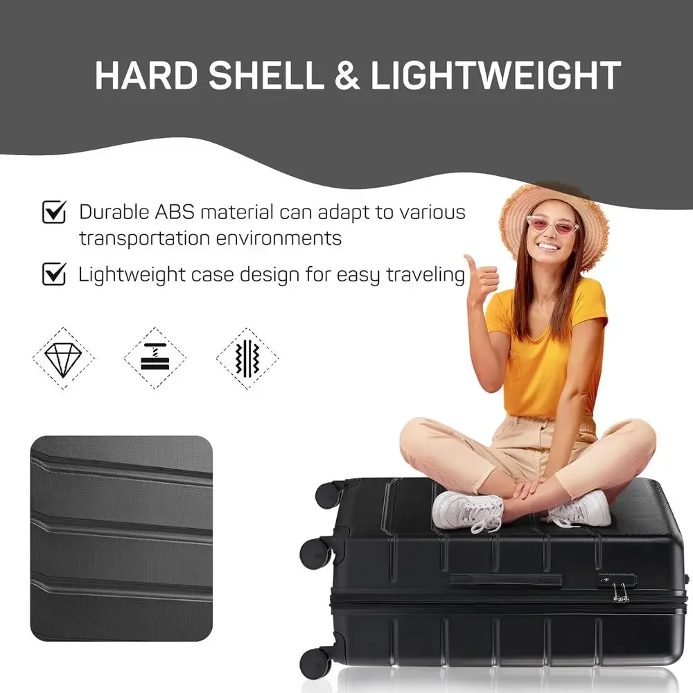 Set Koper Spinner 3-Piece Hard - Expandable Hard Shell Luggage Set ulasan dan harga