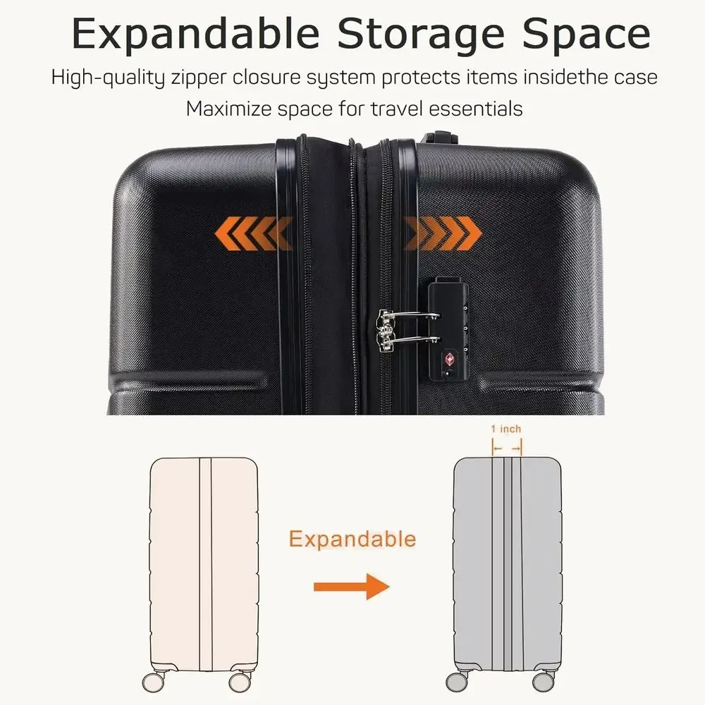 Set Koper Spinner 3-Piece Hard - Expandable Hard Shell Luggage Set ulasan dan harga