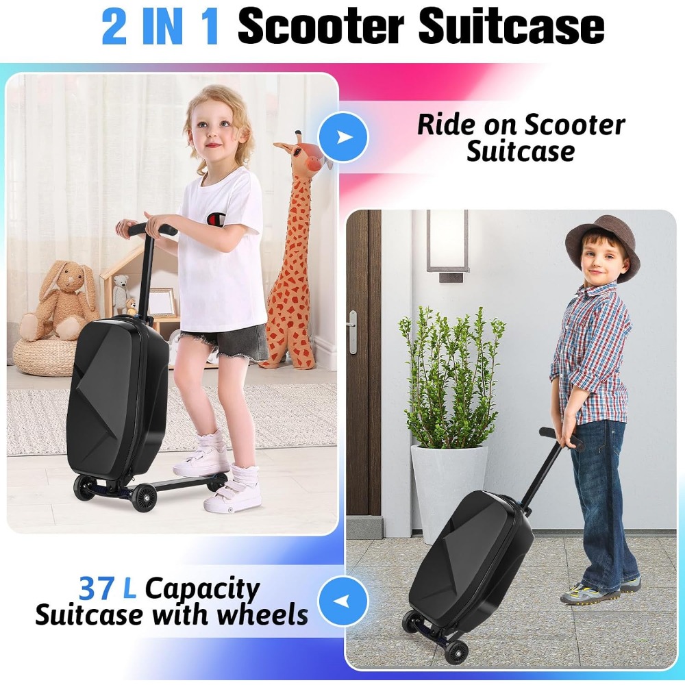 Koper Skuter untuk Anak-Anak:  - Kids Ride On Suitcase Scooter ulasan dan harga