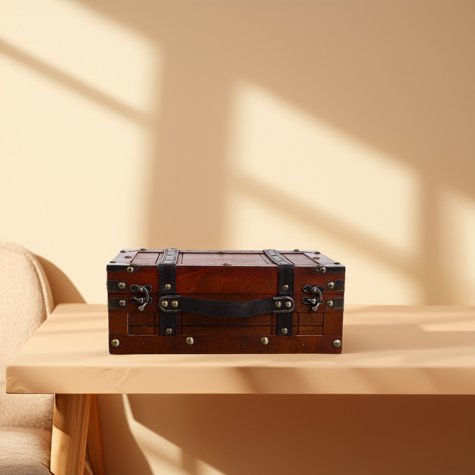 Kotak Penyimpanan Kayu Retro V - Retro Vintage Trunk Suitcase ulasan dan harga