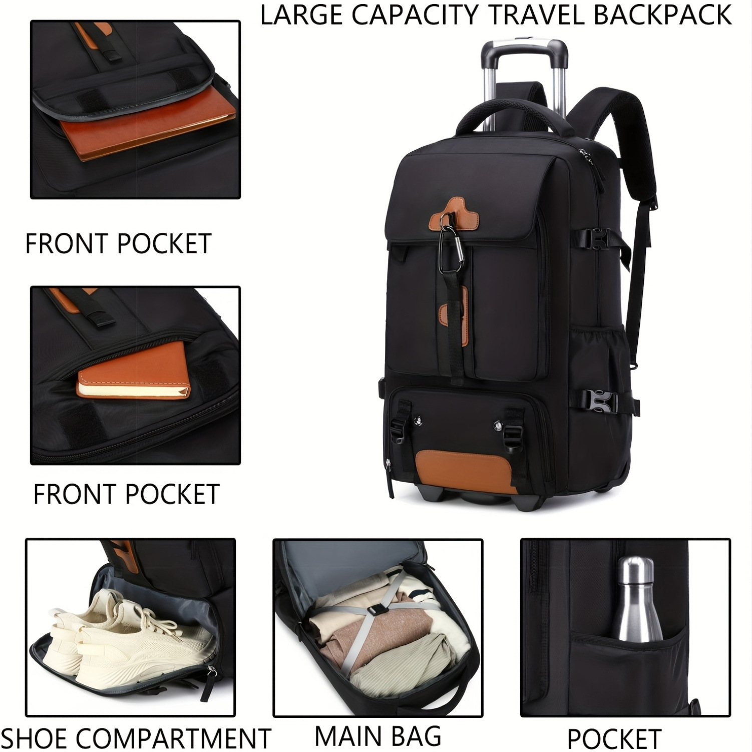 Ransel Beroda Kapasitas Besar  - Foldable Rolling Luggage Bag ulasan dan harga