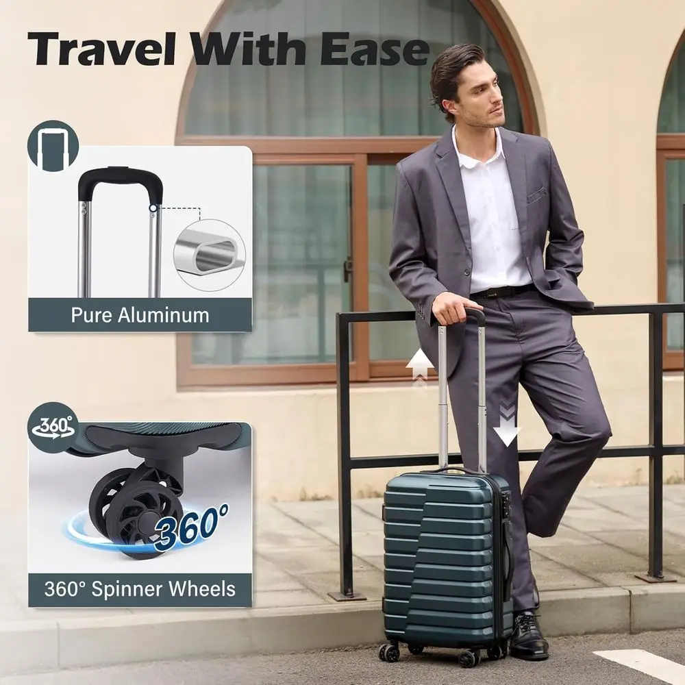 Set Koper Spinner 3-Piece Hard - Expandable Hard Shell Luggage Set ulasan dan harga