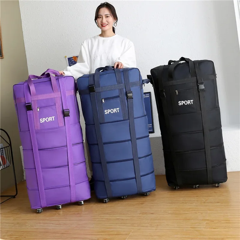 Tas kotak-kotak maskapai Plus  - Foldable Rolling Luggage Bag ulasan dan harga
